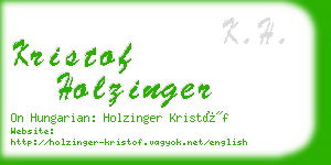 kristof holzinger business card